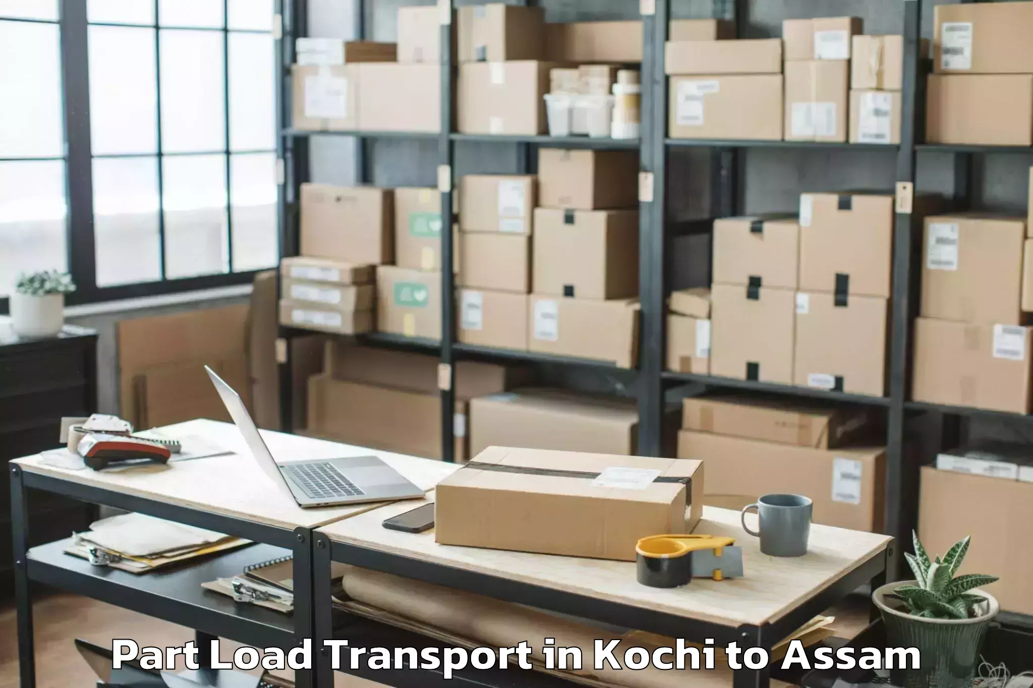 Top Kochi to Sarupeta Part Load Transport Available